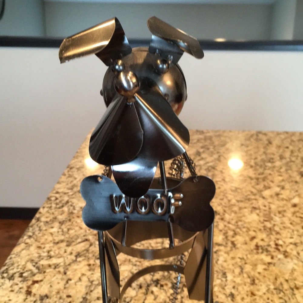 Metal Dog Wine bottle holder